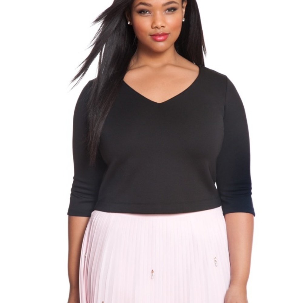 Eloquii Black Scuba Crop Top NWT Size 22